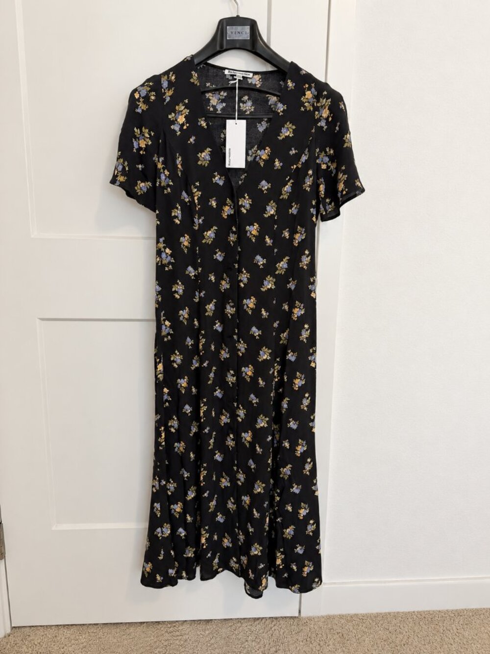 NWT Reformation Locklin Dress Claire Floral Button Front Midi Size 6